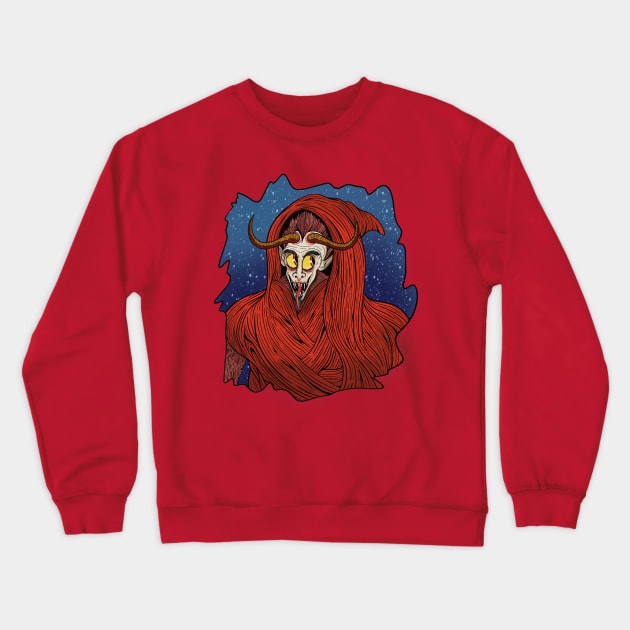 Krampus Window Crewneck Sweatshirt by LeMae Macabre